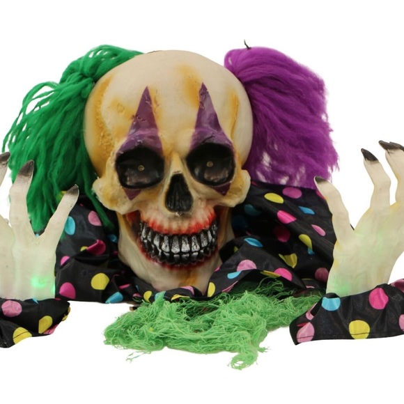 Animated Talking Groundbreaker Skeleton Clown Prop Touch Activated Lights/sounds - Picture 2 of 6